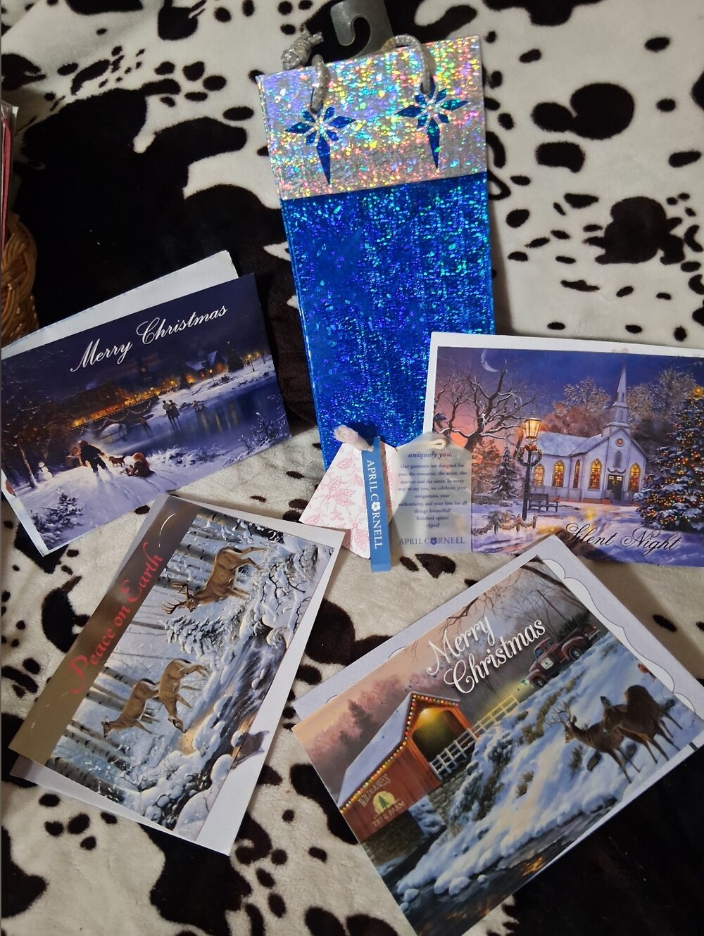 APRIL CORNELL Blue Glitter Holiday Gift Set